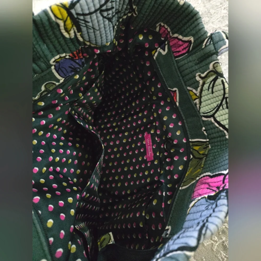 Vera Bradley Green Floral Patterned Tote Bag